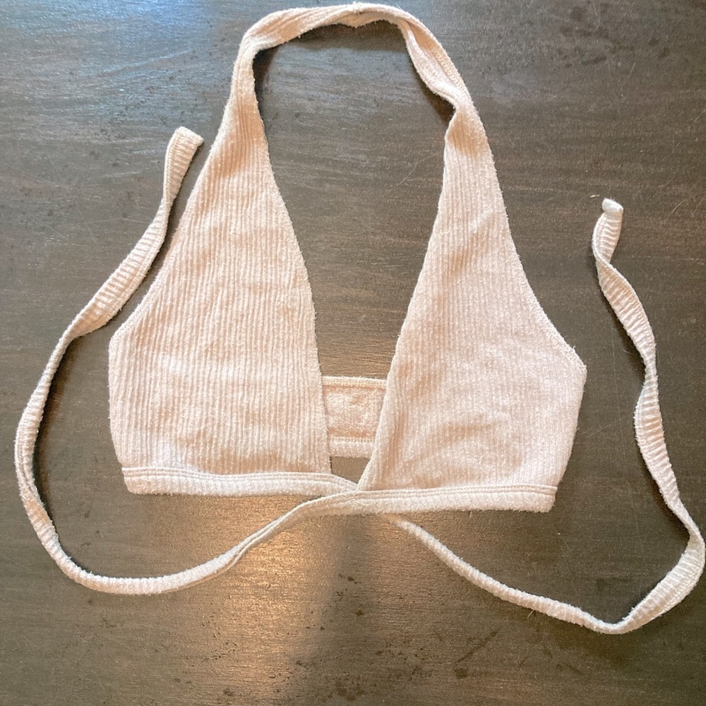 Haltered wrap crop top.
